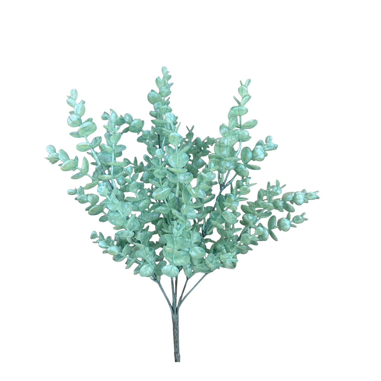 Mint Green Glitter Eucalyptus Bush – Shimmery Artificial Greenery for Floral Designs & Wreaths-86385MINT